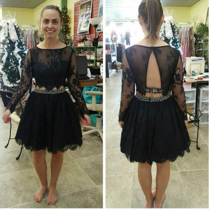 two piece little black dress