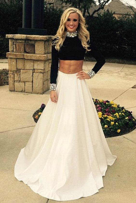 black and white two piece outfit