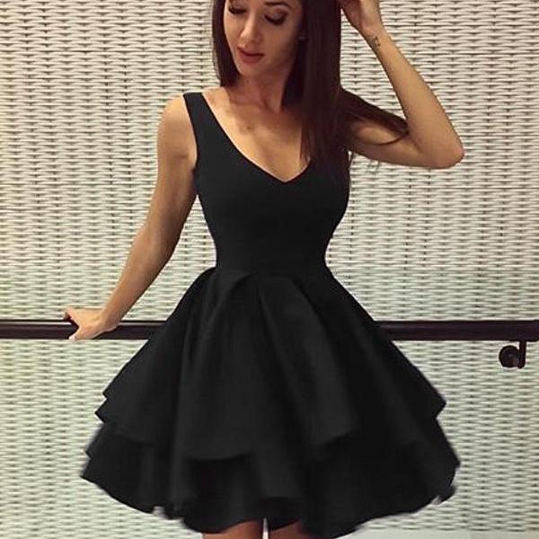 Black Lace Homecoming Dress,Two Piece Party Dress,Short Black Lace Prom ...