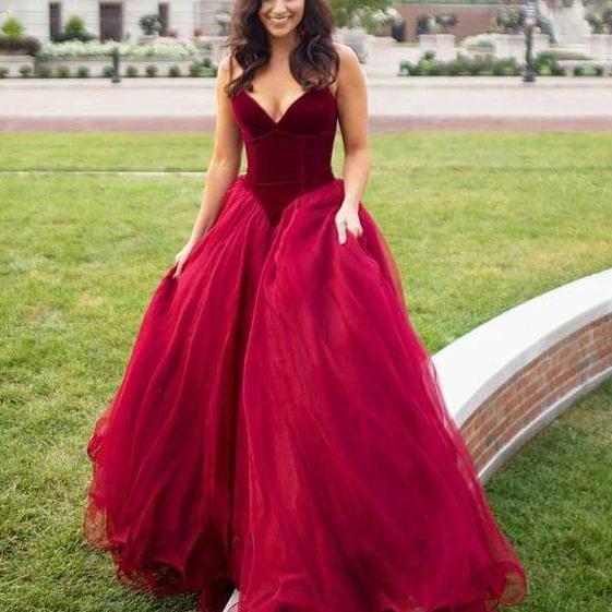 Burgundy Prom Dress,ball Gown Burgundy Party Dress,sweetheart Burgundy ...