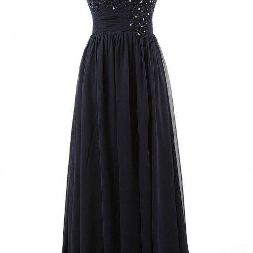 A Line Navy Blue Evening Dress,navy Blue Wedding Party Dress,a Line